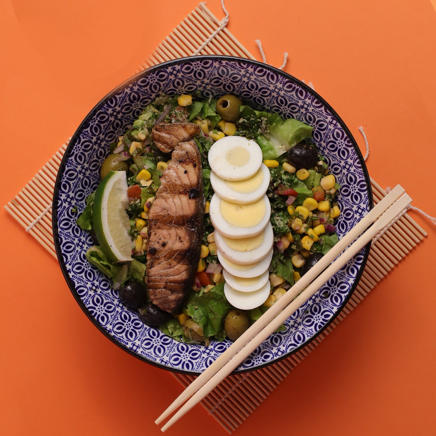 Garlic & Lime Grilled Salmon Salad